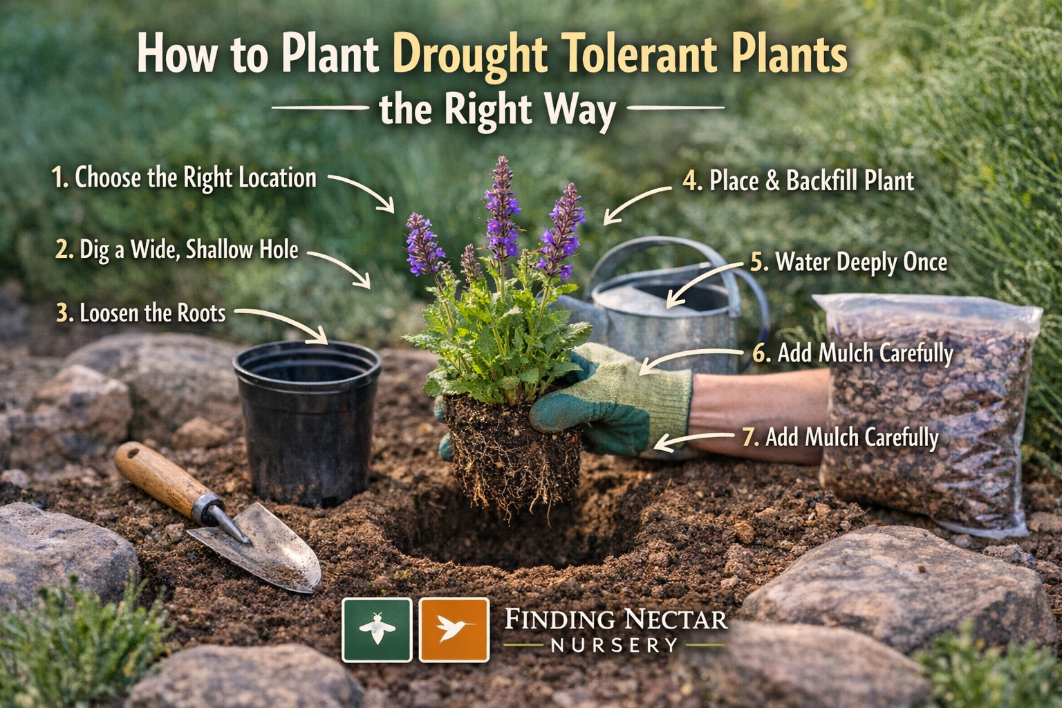 How to Plant Drought Tolerant Plants the Right Way - Finding Nectar